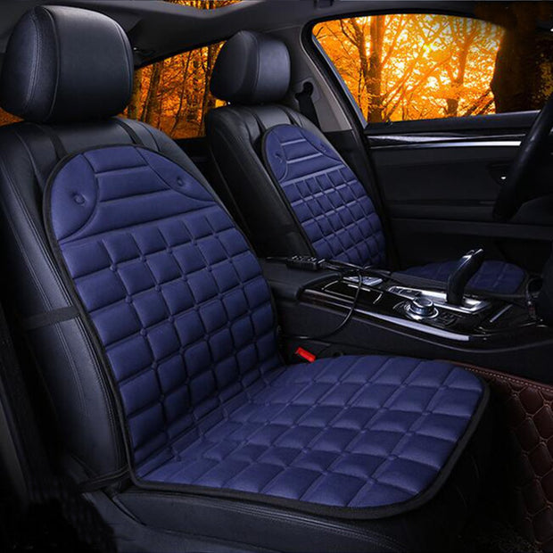 2Pcs In 1 Fast Heated & Adjustable Black/Grey/Blue/Red Car Electric Heated Seat Car
