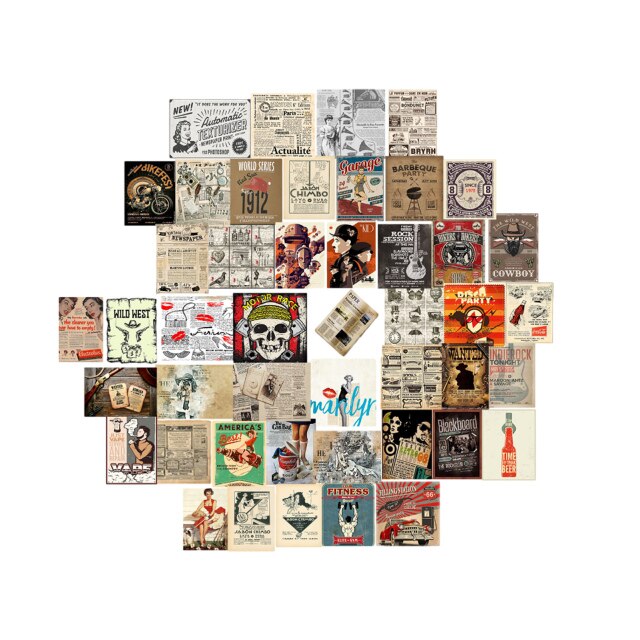 50pcs/set Wall Collage Aesthetic Photo Postcard Art Pictures Collage