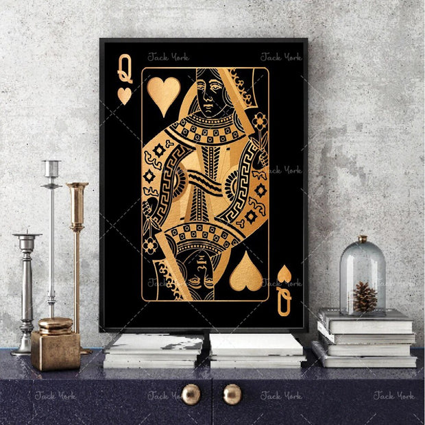 Abstract king queen and jack  decoration poster