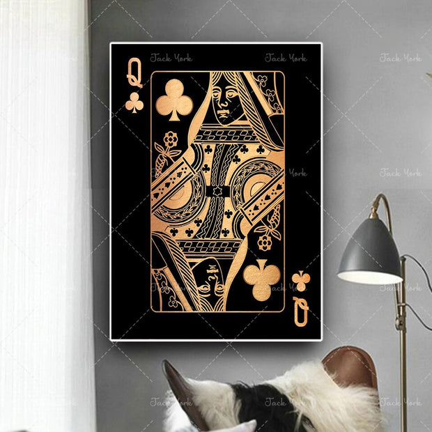 Abstract king queen and jack  decoration poster