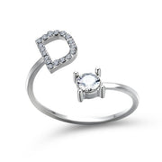 Adjustable 26 Initial Letter Ring For Women