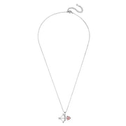 Arrow of Love Sterling Silver Necklace with  Crystals