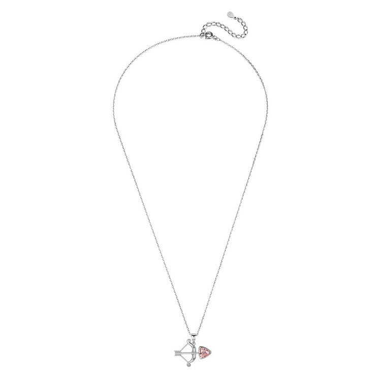 Arrow of Love Sterling Silver Necklace with  Crystals
