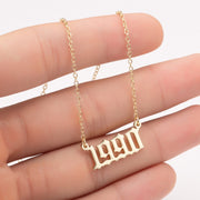 Women Personalized Necklace Special Date Year Number
