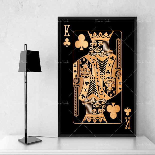 Abstract king queen and jack  decoration poster