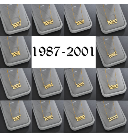 1987 to 2001 the date of birth number Personalized necklace