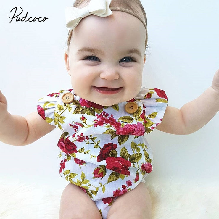 2pcs Baby Girls Clothes Jumpsuit Romper+Headband