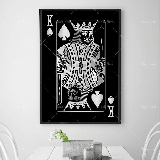 Abstract king queen and jack  decoration poster