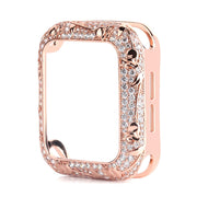 Armor Copper Protective Case for Apple Watch Series 6 5 4 3 SE Carved Diamond Cover Fashion Bumper for iWatch 38mm 42mm 40/44mm