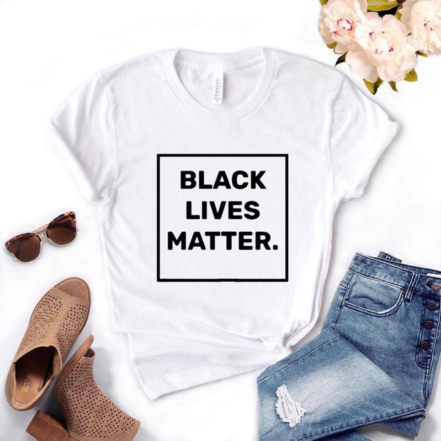 Black Lives Matter square Women Tshirts Cotton Casual Funny t Shirt For Lady  Top Tee Hipster 6 Color