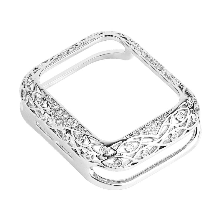 Armor Copper Protective Case for Apple Watch Series 6 5 4 3 SE Carved Diamond Cover Fashion Bumper for iWatch 38mm 42mm 40/44mm