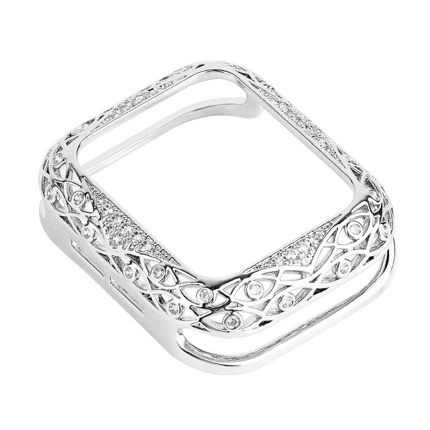 Armor Copper Protective Case for Apple Watch Series 6 5 4 3 SE Carved Diamond Cover Fashion Bumper for iWatch 38mm 42mm 40/44mm
