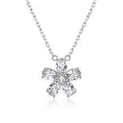 Sterling Silver Necklace with  Crystals