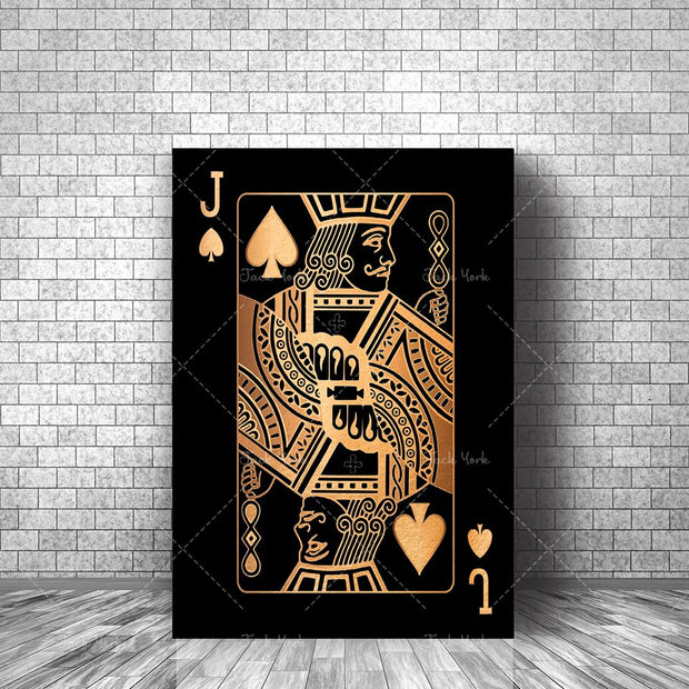 Abstract king queen and jack  decoration poster