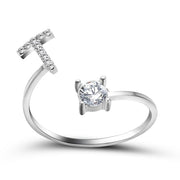 Adjustable 26 Initial Letter Ring For Women