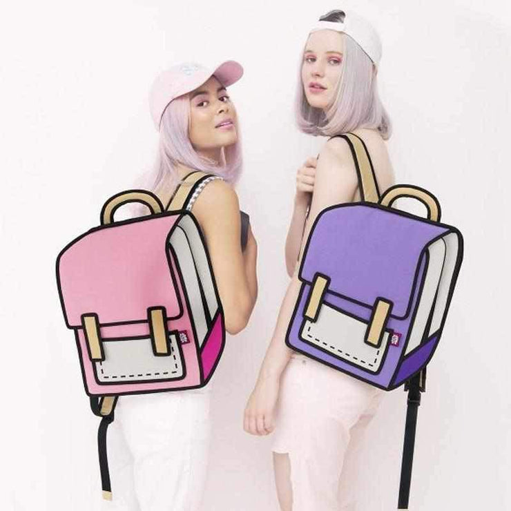2D Cartoon Canvas Backpack