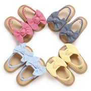 2020 Baby Girls Bow Knot Sandals Cute Summer Soft Sole Flat Princess Shoes Infant Non-Slip First Walkers
