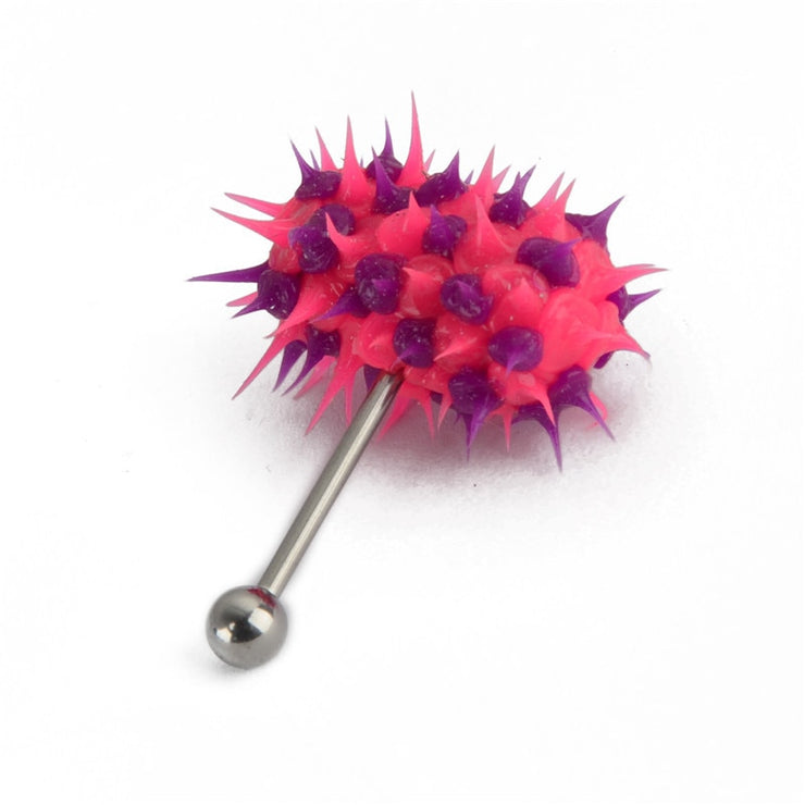 Fashion Women Men Body Piercing Jewelry Colorful Rock Personality Rubber Stainless Barbell Vibrating Tongue Ring 2 Batteries