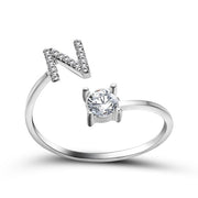 Adjustable 26 Initial Letter Ring For Women