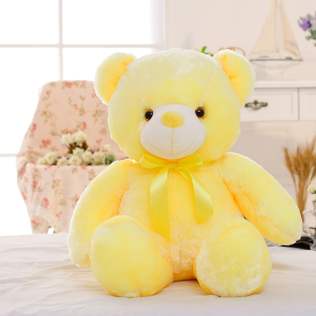 50cm Creative Light Up LED Teddy Bear Stuffed Animals Plush Toy Colorful Glowing Christmas Gift for Kids Pillow