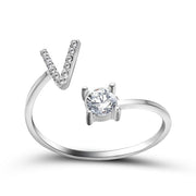 Adjustable 26 Initial Letter Ring For Women