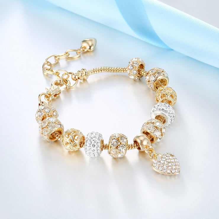 Gold Heart Charm Bracelets For Women