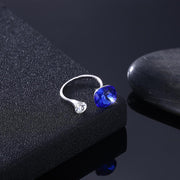 Adjustable Sterling Silver Ring made with  Crystals