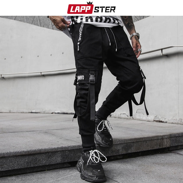 Black Ribbon Cargo Joggers