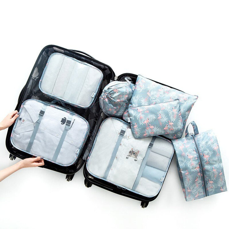 7pcs/set Luggage Organizer Bag Large Waterproof Travel Accessories Polyester Packing Cubes Organiser For Clothing Storage Bags