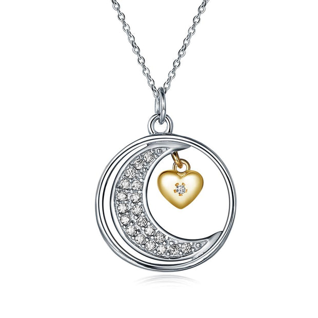 Love you to the Moon and Back Sterling Silver Necklace