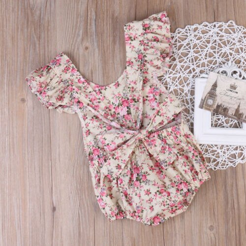 Adorable Infantil Rompers Newborn Baby Girl Floral Romper Summer Flying Jumpsuit Kids Baby Girls Causal Outfit Clothes