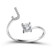 Adjustable 26 Initial Letter Ring For Women
