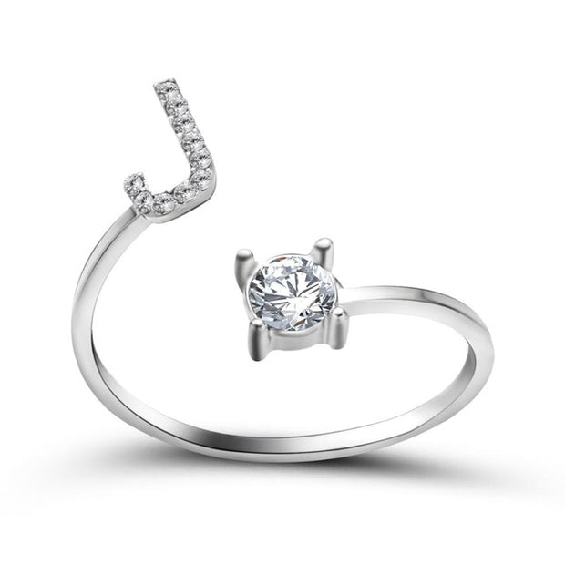 Adjustable 26 Initial Letter Ring For Women