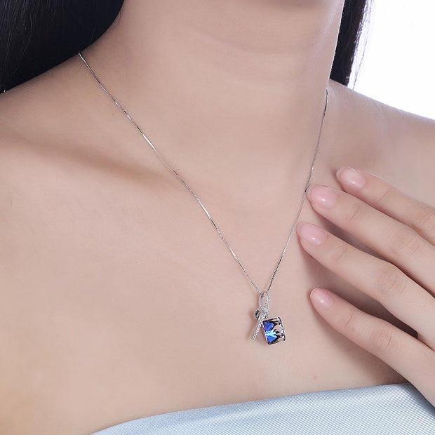 Blue Topaz Sterling Silver Necklace