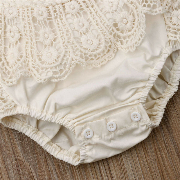 Bodysuits Sleeveless Ruffles Lace Jumpsuit Elegant Infant Girls