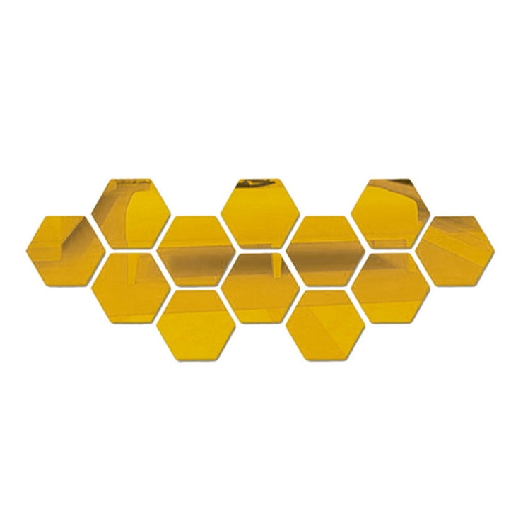 12PCs/Set DIY 3D Mirror Wall Sticker Hexagon
