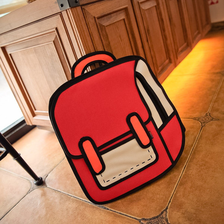 2D Cartoon Canvas Backpack