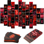 50Pcs Red Neon Aesthetic Pictures for Wall Collage Kits