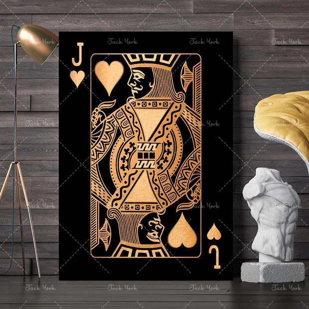 Abstract king queen and jack  decoration poster