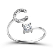 Adjustable 26 Initial Letter Ring For Women
