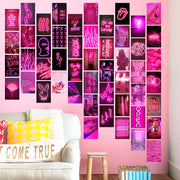 50Pcs Pink Neon Aesthetic Wall Collage Kit