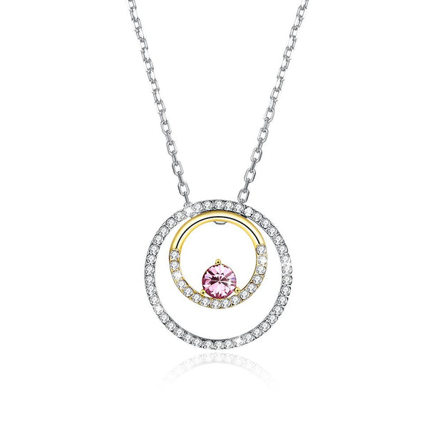 Sterling Silver Necklace with  Crystals