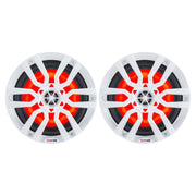 DS18 HYDRO 6.5" 2-Way Marine Speakers w/RGB LED Lights 300W - White