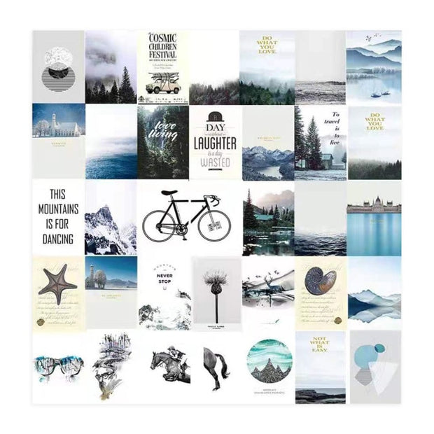 50pcs/set Wall Collage Aesthetic Photo Postcard Art Pictures Collage