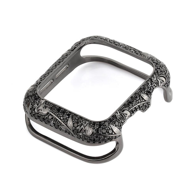 Armor Copper Protective Case for Apple Watch Series 6 5 4 3 SE Carved Diamond Cover Fashion Bumper for iWatch 38mm 42mm 40/44mm