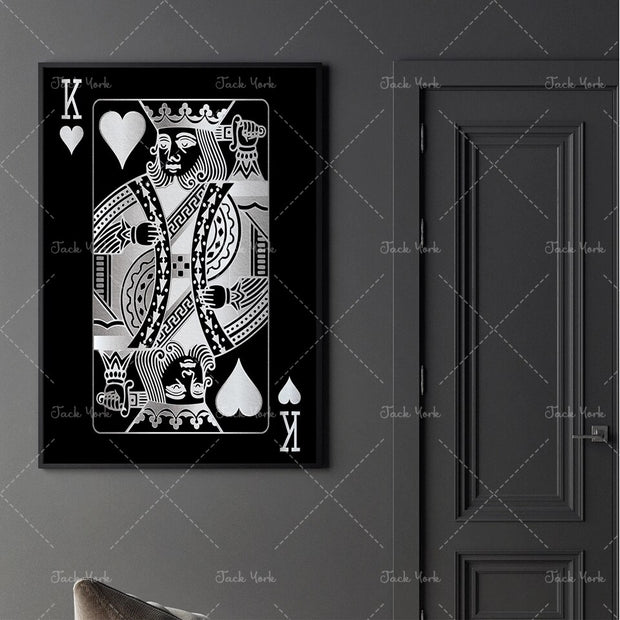 Abstract king queen and jack  decoration poster