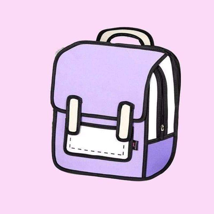 2D Cartoon Canvas Backpack