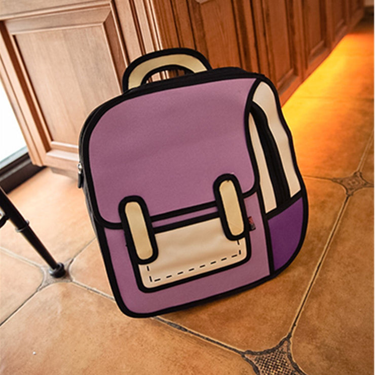2D Cartoon Canvas Backpack