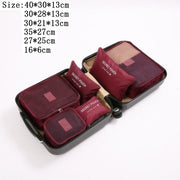 7pcs/set Luggage Organizer Bag Large Waterproof Travel Accessories Polyester Packing Cubes Organiser For Clothing Storage Bags
