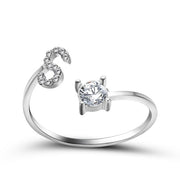 Adjustable 26 Initial Letter Ring For Women